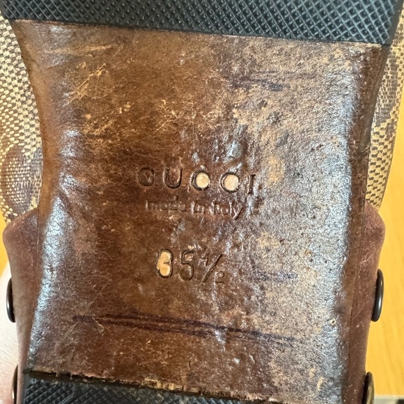 GUCCI Studded GG Mixed Media Flats Size 35.5 - Picture 6 of 8